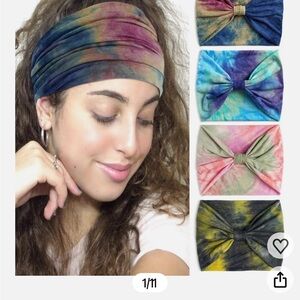 Multicolor Tie-Dye Headband Set of 2